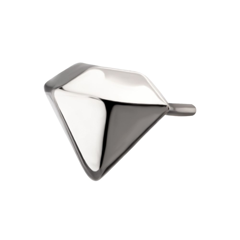 Titanium Threadless 3D Diamond Shape Top