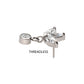 Titanium Threadless 3 Marquise Fan Top with Bezel Gem Dangle