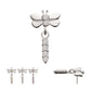 Titanium Threadless Dragonfly Top with Prong Set 4-Gem Dangle