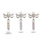 Titanium Threadless Dragonfly Top with Prong Set 4-Gem Dangle