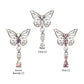 Titanium Threadless Butterfly Top with Prong Set 2-Gem Dangle