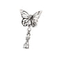 Titanium Threadless Butterfly Top with Prong Set 2-Gem Dangle