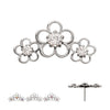 Titanium Threadless Triple Cut Out Cherry Blossom Flower Top with Prong Set Gem