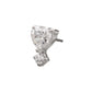 Titanium Threadless Prong Set Heart Top with Clear Round Gem