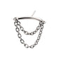 Titanium Threadless Hidden Helix Curved Bar Top with 2-Tier Chain Dangle