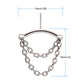 Titanium Threadless Hidden Helix Curved Bar Top with 2-Tier Chain Dangle