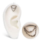 Titanium Threadless Hidden Helix Curved Bar Top with 2-Tier Chain Dangle