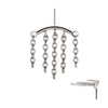 Titanium Threadless Hidden Helix Curved Bar Top with 5-Chain Dangle