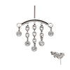 Titanium Threadless Hidden Helix Curved Bar Top with 5-Chain Bezel Gem Dangle