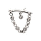 Titanium Threadless Hidden Helix Curved Bar Top with CZ Chain Dangle & Floating Gem