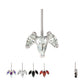 Titanium-Threadless Vertical Helix V-Prong Pear Trio Blossom Cluster Top