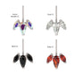 Titanium-Threadless Vertical Helix V-Prong Pear Trio Blossom Cluster Top