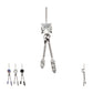 Titanium Threadless Vertical Helix Prong Set Gem Top with Duo Bar Dangle