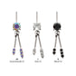 Titanium Threadless Vertical Helix Prong Set Gem Top with Duo Bar Dangle