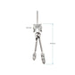 Titanium Threadless Vertical Helix Prong Set Gem Top with Duo Bar Dangle