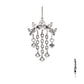 Titanium Threadless Hidden Helix 5-Cluster Teardrop Gem Curved Bar Top with 5-Chain Prong Gem Dangle