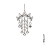 Titanium Threadless Hidden Helix 5-Cluster Teardrop Gem Curved Bar Top with 5-Chain Prong Gem Dangle