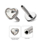Titanium Threadless 4mm Bezel Heart Gem Back Duality Labret (Base Only)