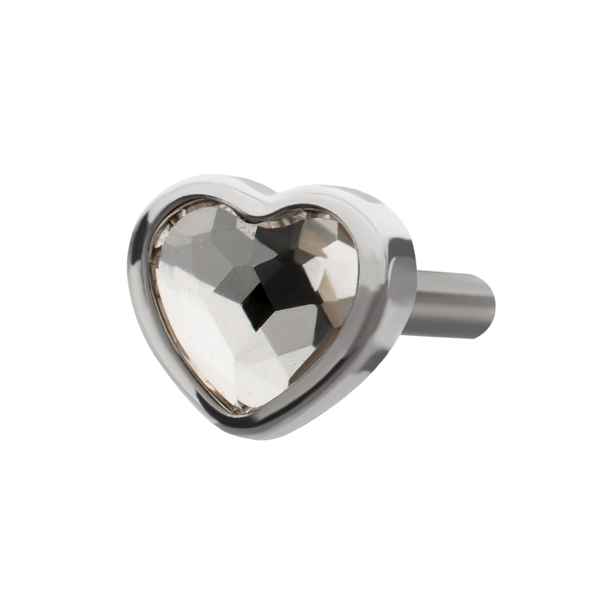 Titanium Threadless 4mm Bezel Heart Gem Back Duality Labret (Base Only)