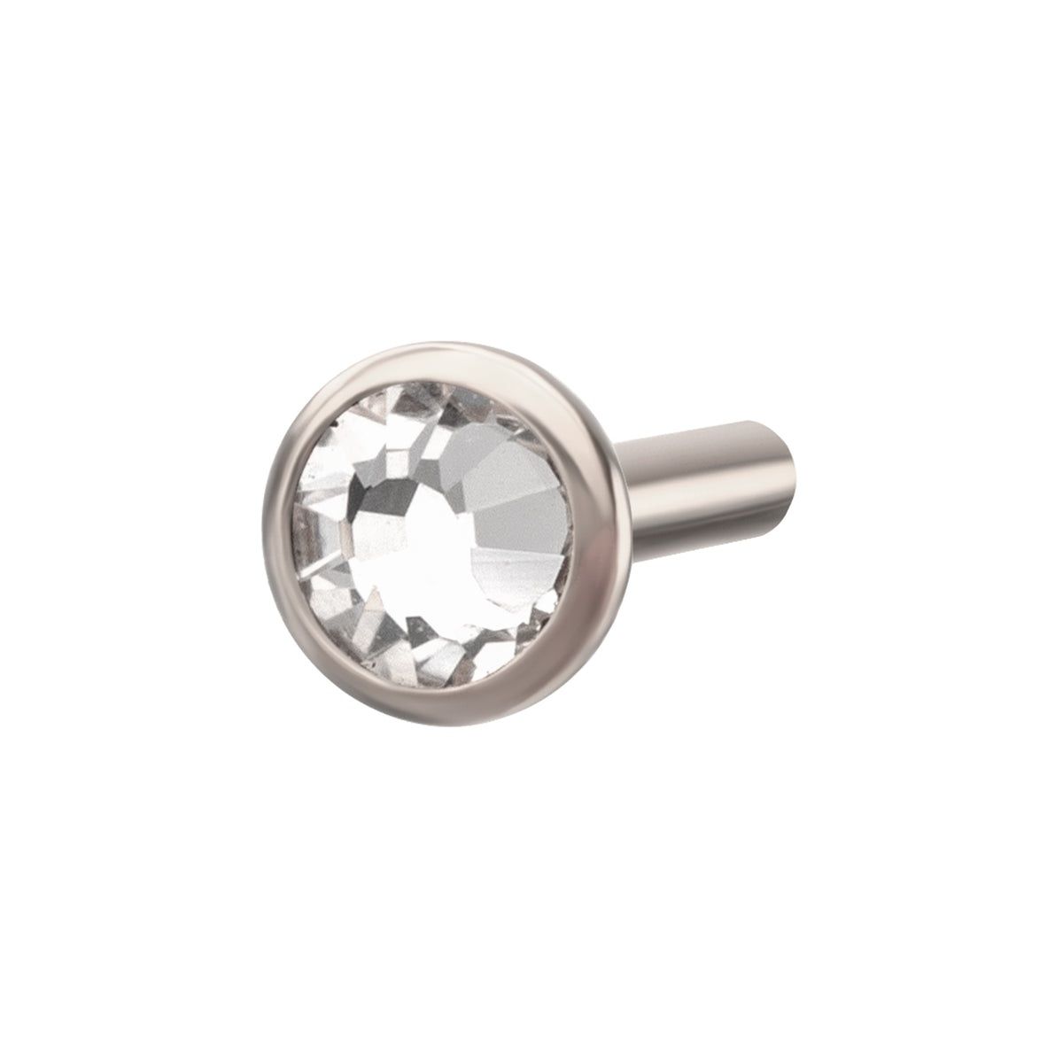 Titanium Threadless Bezel Gem Back Duality Labret (Base Only)