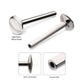 Titanium-Threadless High Polish Mirror Finish 4mm Dome Labret Base