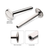 Titanium-Threadless High Polish Mirror Finish 4mm Dome Labret Base