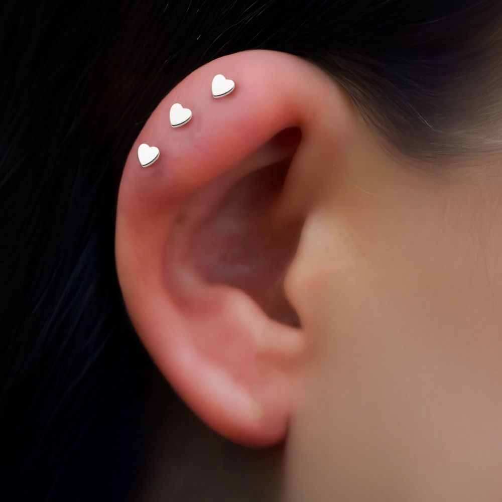 Titanium Threadless Heart Back Duality Labret (Base Only)