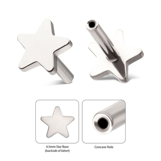 Titanium Threadless Star Back Duality Labret (Base Only)