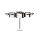 Titanium Threadless 6-Bead Bezel Round CZ/Swarovski Zirconia 3-Cluster Top