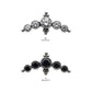 Titanium Threadless 5-Bezel Set AAA Gem & Beads Cluster Top