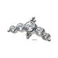 Titanium Threadless 5-Bezel Set AAA Gem & Beads Cluster Top