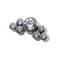 Titanium Threadless 3.5mm Bezel Round CZ/Opal with 3-Gem Cluster Top