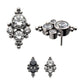 Titanium Threadless with 10 Beads & 4 Bezel Set AAA CZ/Swarovski Zirconia Top
