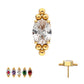 Titanium Threadless "Nova Oval" Prong Set Gem Top