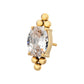 Titanium Threadless "Nova Oval" Prong Set Gem Top