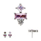 Titanium Threadless "Astra Cluster" Prong Set Gem Top