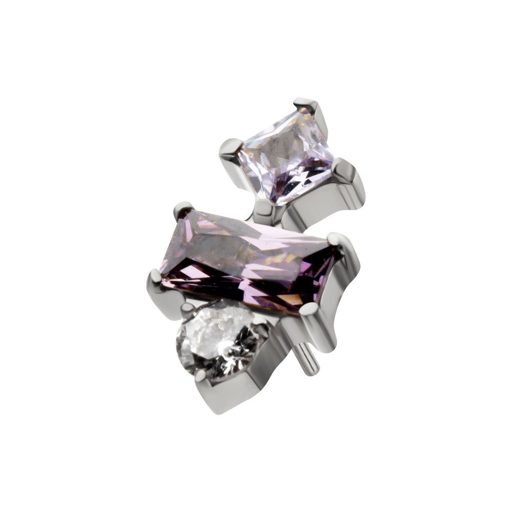 Titanium Threadless "Astra Cluster" Prong Set Gem Top