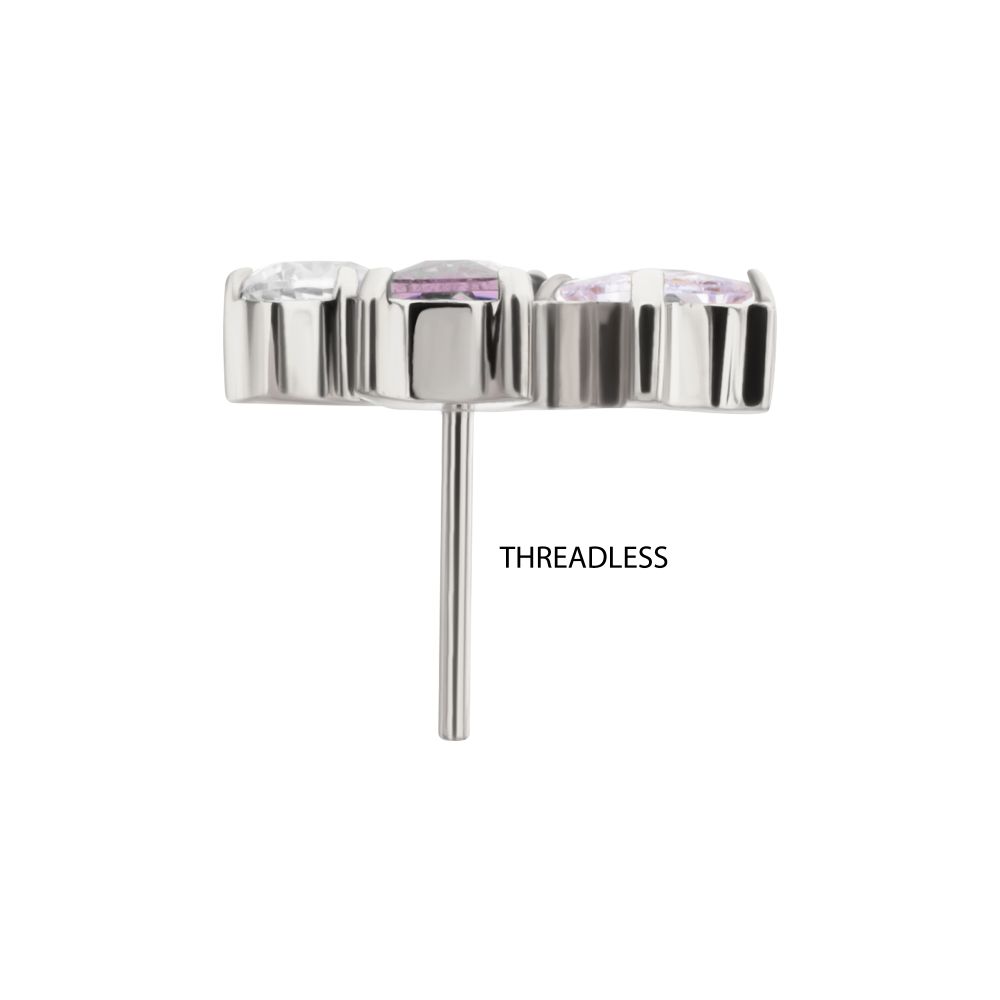 Titanium Threadless "Astra Cluster" Prong Set Gem Top