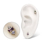 Titanium Threadless "Astra Cluster" Prong Set Gem Top
