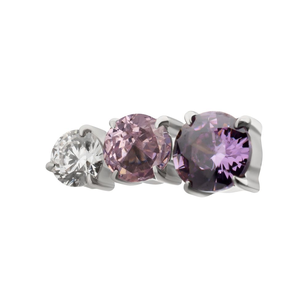 Titanium Threadless "Radiant Arc" Prong Set Gem Top