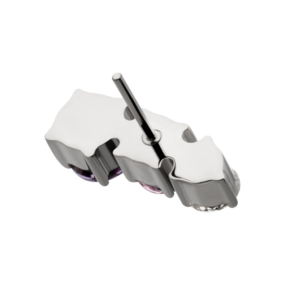 Titanium Threadless "Radiant Arc" Prong Set Gem Top