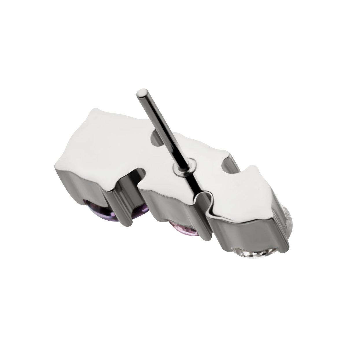 Titanium Threadless "Radiant Arc" Prong Set Gem Top