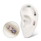 Titanium Threadless "Radiant Arc" Prong Set Gem Top