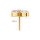 24Kt Gold PVD Titanium Threadless Trinity Prong Set Gem Top