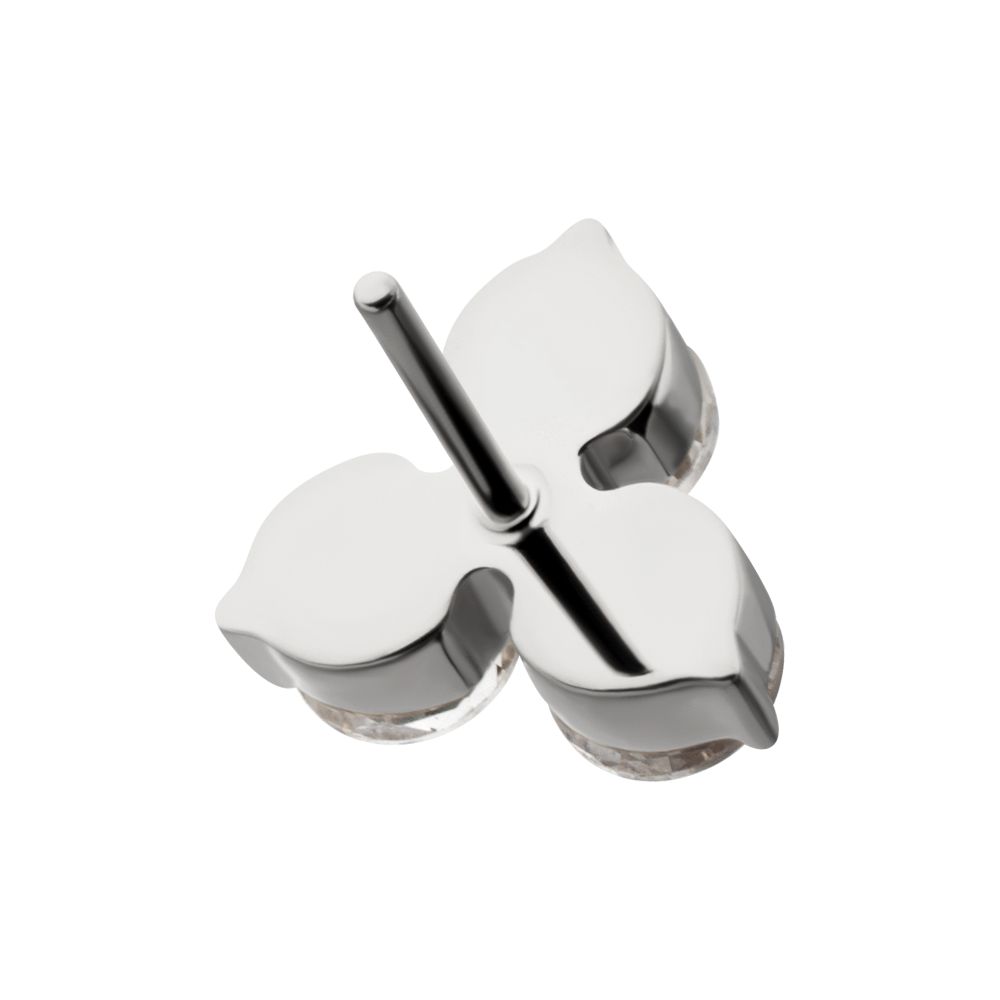 Titanium Threadless Trinity Prong Set Gem Top