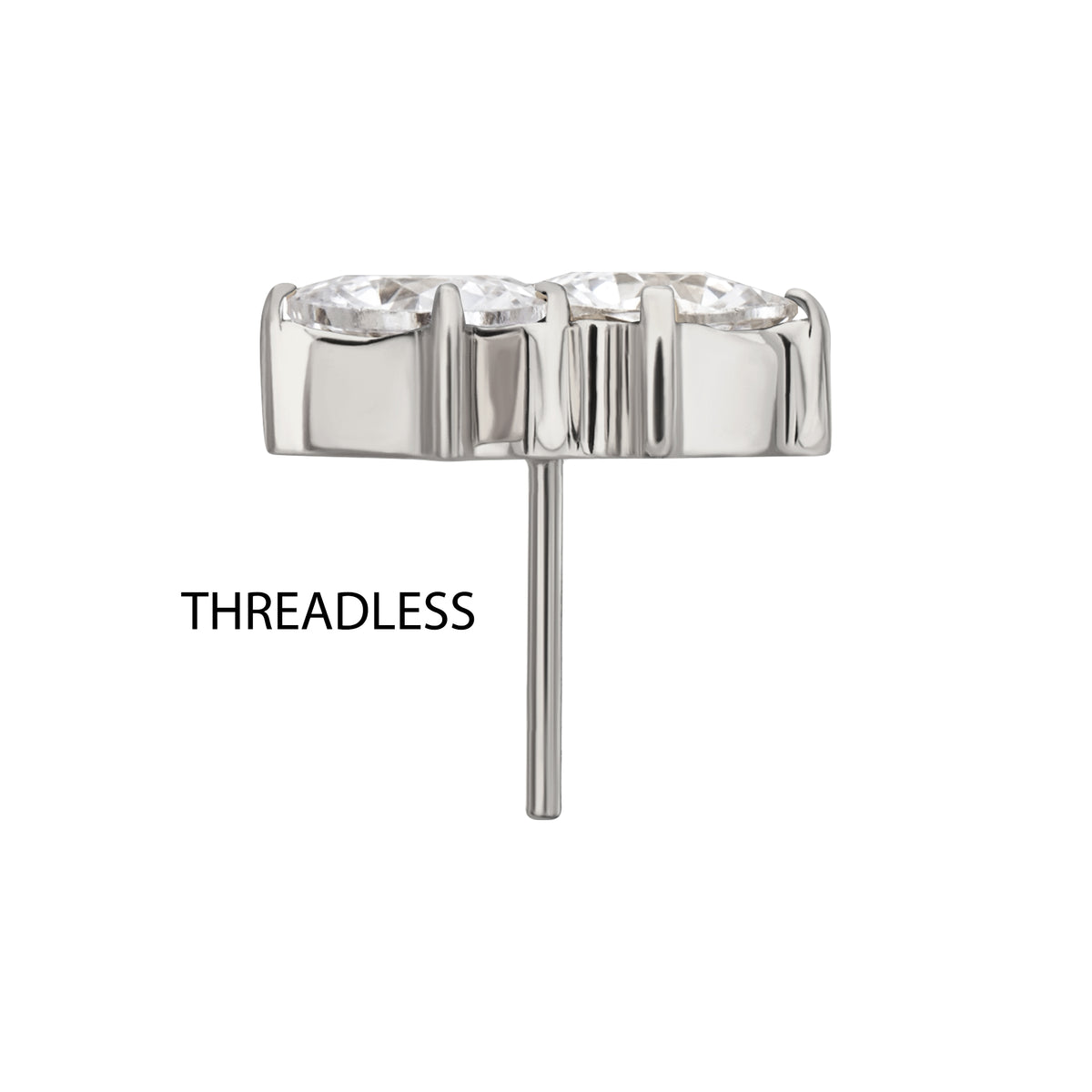 Titanium Threadless “Lustre Cluster” Prong Set Gem Top