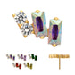 24Kt Gold PVD Titanium Threadless "Eclat Cluster" Prong Set Gem Top