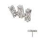 Platinum PVD Titanium Threadless "Eclat Cluster" Prong Set Gem Top