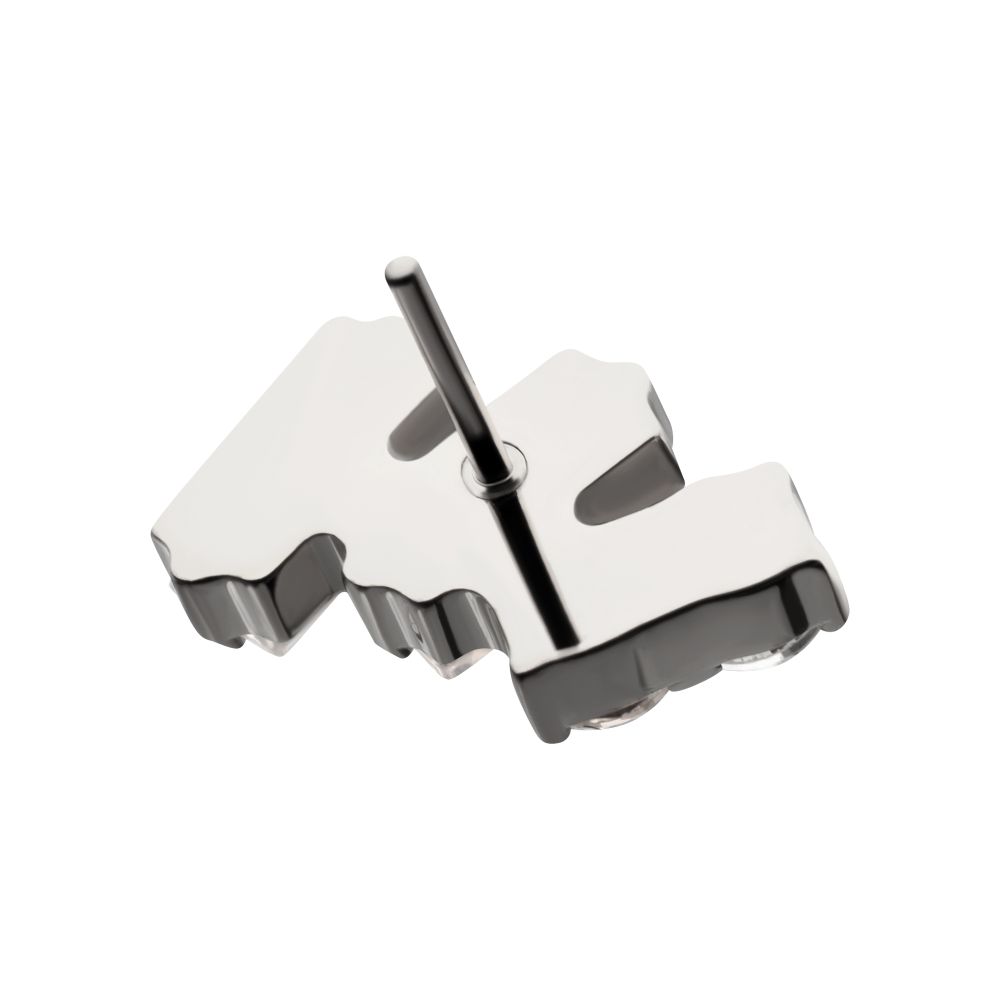 Platinum PVD Titanium Threadless "Eclat Cluster" Prong Set Gem Top