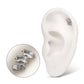 Platinum PVD Titanium Threadless "Eclat Cluster" Prong Set Gem Top
